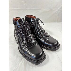 Gucci Black Leather Combat Lace Up Ankle Boots Women's Size 6